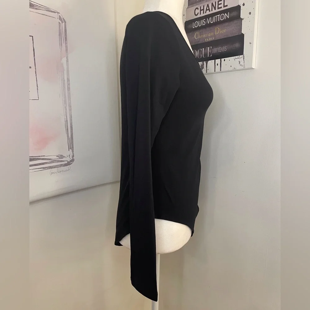 Mangopop Long Sleeve Bodysuit Black Size Medium - Picture 2 of 15